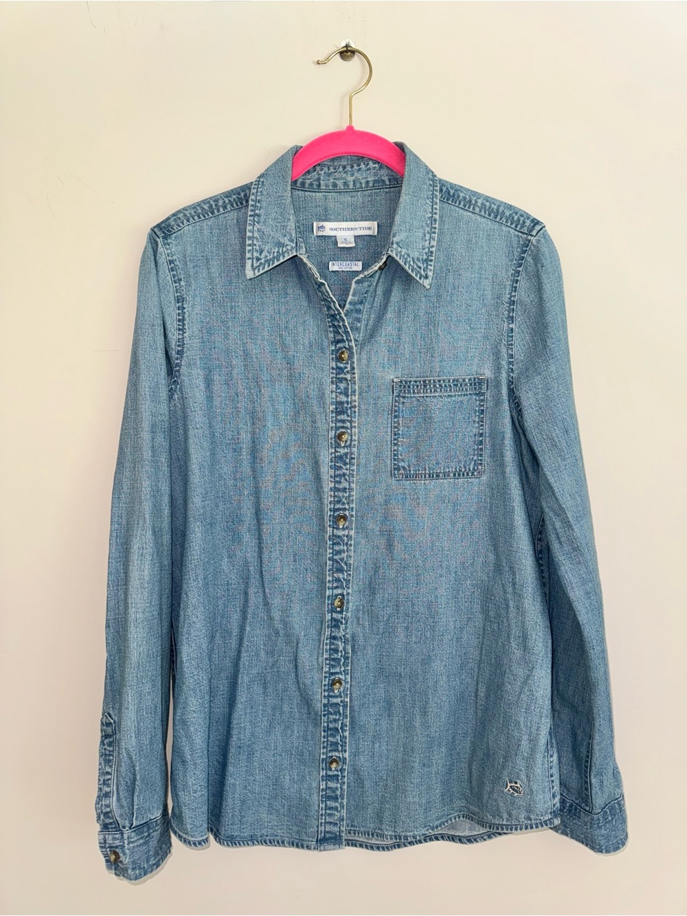 Southern Tide Intercoastal Chambray Denim Button-Down Shirt S